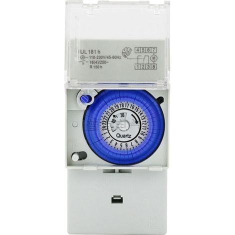 Interrupteur De Minuterie Mécanique Sul181h - 220v, 16a - Moteur À Quartz - Support Sur Rail Din - 24h