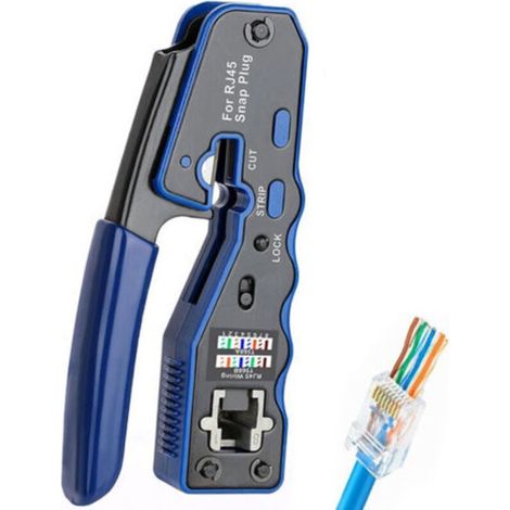 Pince À Sertir Cosse,pince À Sertir Rj45, Testeur De Réseau, Pince À Dénuder, Installation Professionnelle De Réseau,pince À Sertir Outil Sertissage Rj45 Pince Sertir Traverser Pour Réseau Ethernet Rj