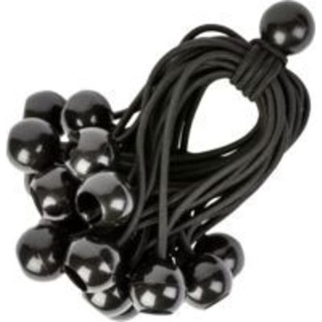 Cordons Élastiques Avec Boules - Lot De 25 X 15 Cm Tendeurs Universels Avec Attaches - Sangle Elastique Résistant Parfaite Pour Le Camping, Les Bagages & Bâches - Noir
