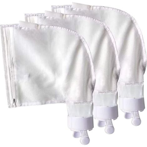 Lot De 3 Sacs En Maille Nylon Compatibles Avec Polaris 280 480 – Ouverture À Fermeture Éclair – Facilité D'Utilisation – Nettoyage Rapide