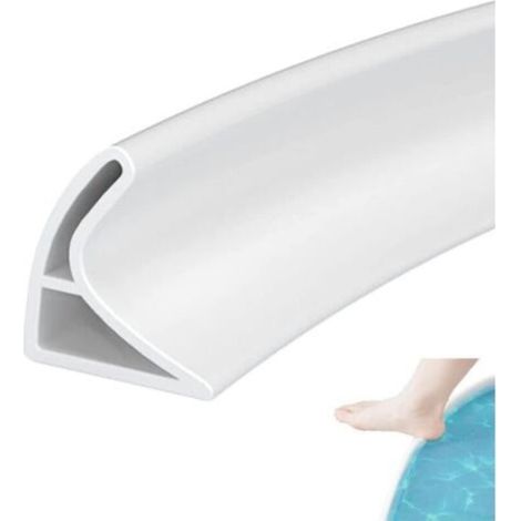 Barrière De Douche Pliable De 1 M, Barre De Seuil De Douche Anti-débordement, Joint De Douche Pour Toilettes, Salle De Bain, Baignoire (blanc, 3 Cm H X 2 Cm L)