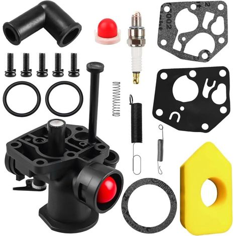 Kit Carburateur Pour Tondeuse À Gazon – Compatible Moteurs B&s Sprint 1 Cylindre – Remplace 498809 498809a 494406 – Filtre À Air Inclus