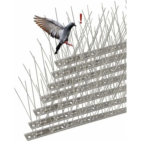 Pic Anti-pigeon En Acier Inoxydable 3.5 Mètres, Pack De 14 Pique Anti-oiseaux Pour Effrayer Pigeons, Corbeaux, Moineaux, Chats - Répulsif Oiseaux Respectueux Des Animaux