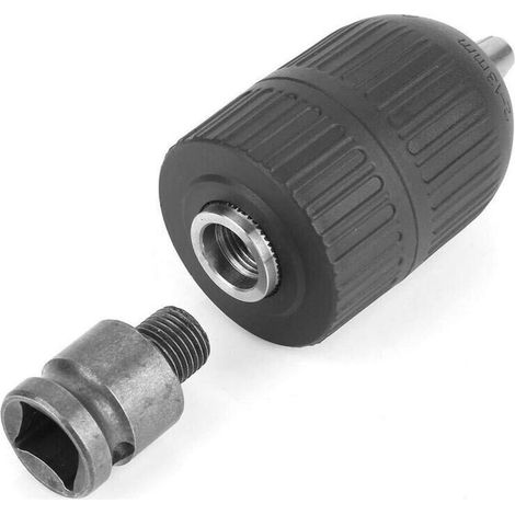 Mandrin De Perceuse 2-13mm À Trois Mâchoires – Poignée Hexagonale 1/4' – Compatible Perceuses À Percussion Et Tournevis Électriques