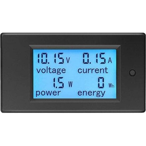 Voltmètre Ampèremètre 12v Dc 6.5-100v 20a - Tensionmètre Wattmètre - Testeur Tension Courant Puissance - Lcd Énergiemètre Dc20a