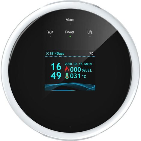 Détecteur De Gaz Wifi – Alarme Incendie Avec Capteur De Chaleur – Notification Mobile – Volume D'Alarme 70 Db – Compatible Smart Life