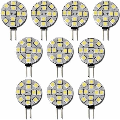 Lot De 10 Ampoules Led G4 Dc 12v Non Dimmables Blanc 6000k Remplacement Pour Ampoules Halogènes 20w Pour Cuisine Camping-car Rv Remorque Bateau-