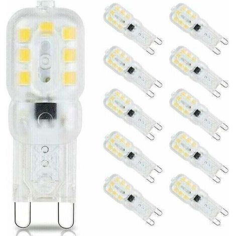 10 Ampoules Led G9 3 W, Équivalentes À Des Ampoules Halogènes 33 W, Blanc Lumière Du Jour 6000 K, Sans Scintillement, Non Dimmable, Ampoules À Économie D'Énergie G9