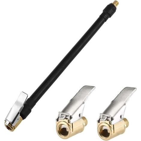 Tuyau De Gonflage De Pneus 20 Cm Tuyau D'Air Noir Tuyau De Gonflage De Pneus Avec 2 Adaptateurs De Pompe À Air, Tuyau Pour Gonfler Les Pneus De Voiture