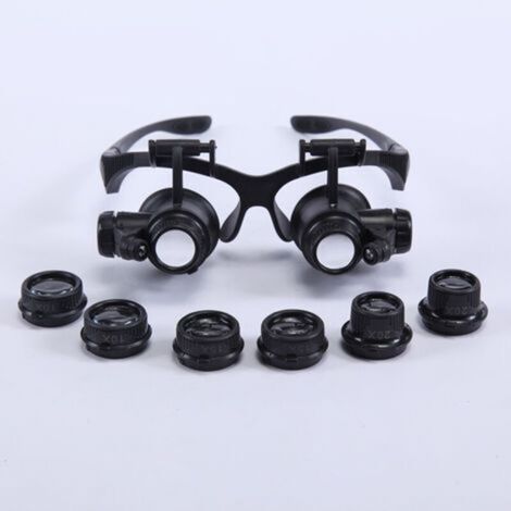 Loupe Serre Tête Loupe Frontale Lunettes Grossissantes Allumage Led Grossissements De 10x, 15x, 20x Et 30x