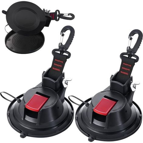 Ancre À Ventouse 2 Pièces – Charge Maximale 30 Kg – Ventouses Extra Fortes 12 Cm Pour Surfaces Lisses – Idéal Camping Et Maison