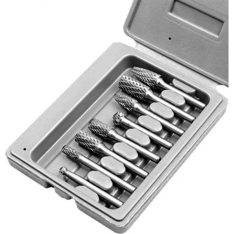 Lime Rotative Électrique Double Rotatif – Acier Au Carbure – Diamètre 6-12 Mm – Pour Meulage De Métal Et Bois – Lot De 8 Pièces