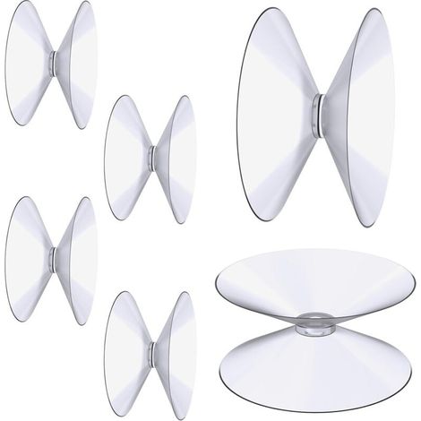 Ventouses Double Face, 6 Pièces 4 Cm Ventouses Transparentes, Extra Fortes Pvc Plastique Suspension Rideau Isolant Ventouse Pour Miroir De Table En Verre, Miroir De Fenêtre De Salle