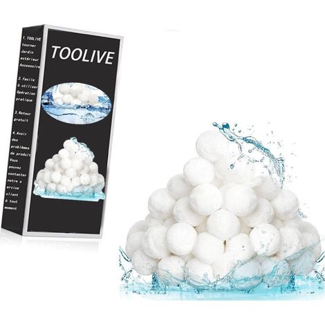 800g Boules De Filtre De Piscine Équivalent À 29 Kg De Filtre À Sable, Réutilisables De Balle Filtrante Piscine Convient À Divers Systèmes De Filtration De Piscine