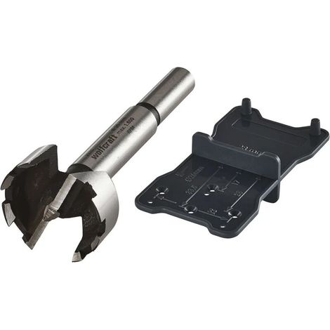 Wolfcraft 8728000 1 Fraise Cannelée Ø35mm, Queue Ø10mm, Longueur 90mm + Guide D'Installation, Argent