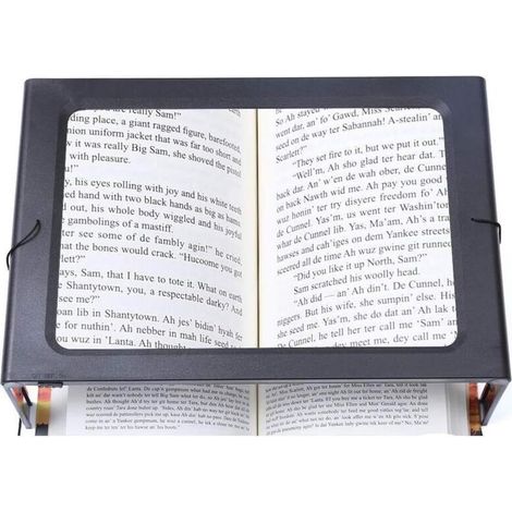 Loupe Rectangulaire Pliable Pleine Page Mains Libres Avec 12 Lumières Led Pour Lire, Travailler