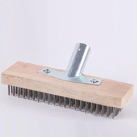 Balai Métallique 30 Cm – Tête En Fil D'Acier Galvanisé – Pour Nettoyage Extérieur – Compatible Avec Manche En Bois 2,5 Cm