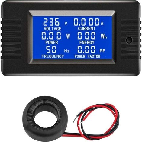 Lcd Ampèremètre Numérique Voltmètre Ac 80-260v 100a, Compteur De Puissance 6-en-1 Panneau De Compteur D'Électricité Domestique, Type Fermé Compteur D'Énergie Ct Compteur De Puissance