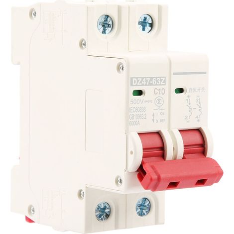 2p Dc 500v 10a Mini Disjoncteur Mcb Disjoncteur De Sécurité Dz47-63z-2p