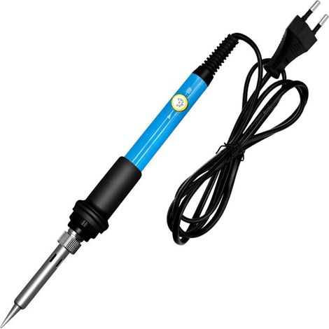 Fer À Souder Électrique 60w 220v – Plage De Température 200-450°c – Poignée Isolée – 5 Embouts Interchangeables Pour Divers Travaux