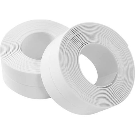 320x2.2cm Bande De Douche Bande D'Étanchéité Joint De Douche Salle De Bains Joint Silicone Blan Ruban De Masquage Baignoire Pe Auto-adhésive Cuisine Coin Calfeutrage