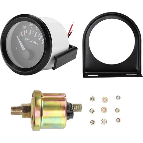 Manomètre De Pression D'Huile Électromagnétique 52mm – Plage De Mesure 0-100 Psi – Matériau Abs – Compatible 12v Automobile