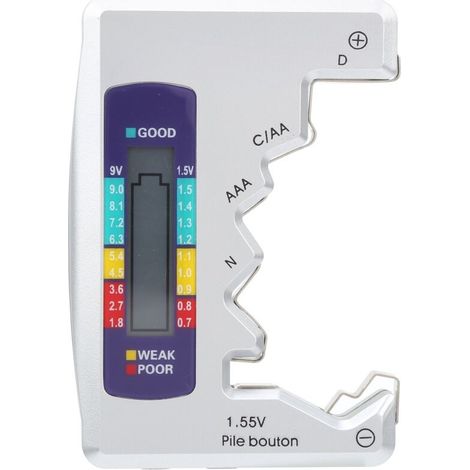 Testeur De Batterie, Vérificateur Universel De Piles Petit Testeur De Piles Pour Batterie Au Lithium C/d/9v/aa/aaa/1.5v - Testeur De Batterie Pour Batteries Domestiques