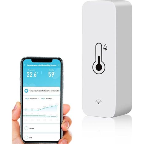Thermomètre Hygromètre Wifi Intelligent – Capteur Température Et Humidité Intérieur/extérieur – Application Smart Life – Compatible Alexa Et Google Home