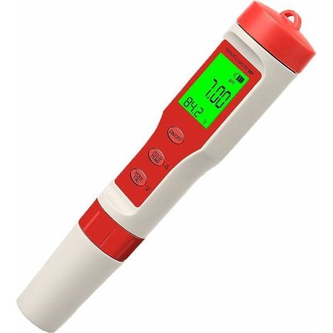 Testeur De Ph Numérique, Résolution 0,01 0-14ph 4 En 1 Ph/ec/tds/mètre De Température, Testeur De Qualité De L'Eau Avec Écran Lcd Rétroéclairé, Étalonnage Automatique, Test Pour Laboratoire D'Aquarium