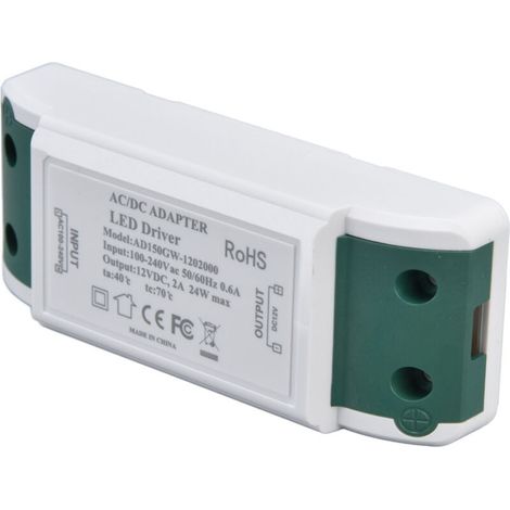 Pilote Led 12v 24w 2a – Transformateur Pour Bande Lumineuse Et Éclairage D'Armoire – Abs Ignifuge – Protection Contre Surintensités Et Courts-circuits - Ac100-240v