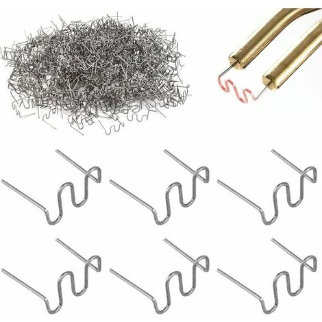 500 Pièces Agrafes Chaudes Métal 0.8mm Agrafe De Soudure Plastique Baguettes De Soudage Agrafe Chaude En Acier Au Tungstène Agrafes Reparation Plastique Pour Soudage De Carrosserie-