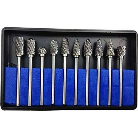 10pcs 3mmx6mm Fraises De Coupe Rotative Carbure Rotatifs Burr Dremel Outils Pour Travail Du Bois De Gravure, Perçage