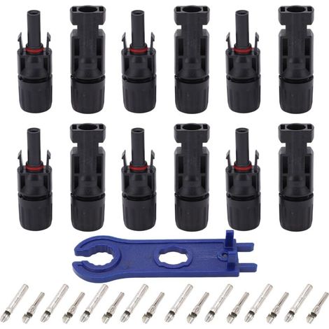 Kit De 12 Connecteurs Solaires Photovoltaïques Ip67 – Cuivre Étamé – Résistant À L'Eau Et À La Poussière – Pour Environnements Difficiles
