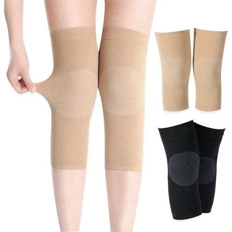 Lot De 2 Paires De Genouillères Chauffantes Et Respirantes Et Extensibles En Maille Cachemire Pour Soulager Les Douleurs Articulaires Et L'Arthrite Pour La Gym, La Course À Pied, Le Cyclisme