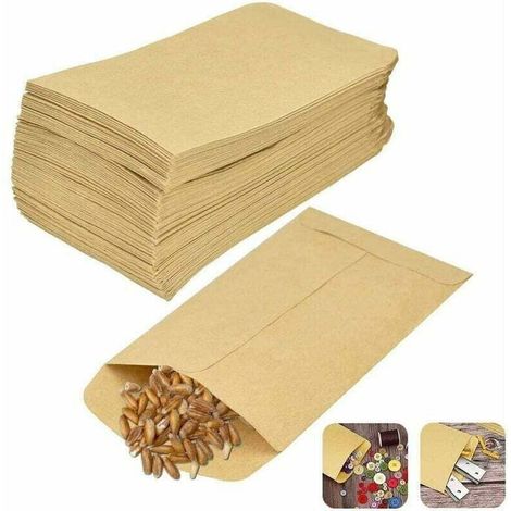 Lot De 100 Sachets En Papier Kraft Marron 10 X 6 Cm – Recyclables Pour Graines, Bonbons Et Biscuits – Alternative Écologique - 100pcs