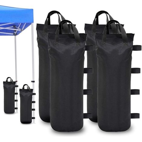 Sacs Lest Sable Pour Tentes Et Tonnelles – 4 Pièces – Polyester 600d – Capacité 10 Kg Par Sac – Fixation Avec Sangles Velcro