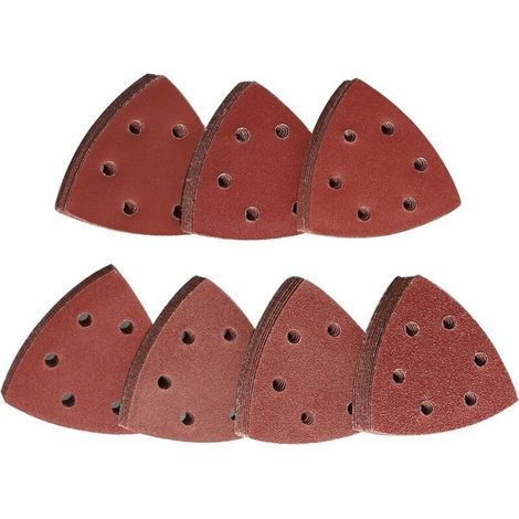 Delta-triangles De Ponçage 70 Pièces Mixpack 10 X Grain 60/80/120/180/240/320/400 Chacun,90 X 90 X 90 Mm Pour Ponceuses Delta,triangles Abrasifs Autoagrippants