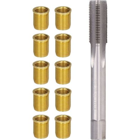 Outils De Réparation De Trous De Filetage De Bougie D'Allumage, Inserts Métalliques M12x1,25, Robinet M14x1,25, Kit Refileté De 14mm