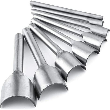 Lot De 8 Emporte-pièces Cuir – Poinçons Demi-ronds En Acier – Pour Artisanat Cuir Et Ceintures – Outils De Coupe Tranchants