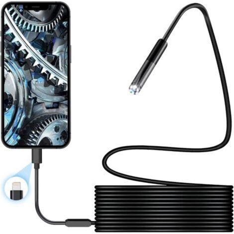 1pc Endoscope 1080p Wifi Caméra Endoscopique, Sonde Étanche Ip67 De 7,9mm Caméras D'Inspection Câble Semi-rigide De 3m Avec 6 Led Compatible Avec Ios & Android