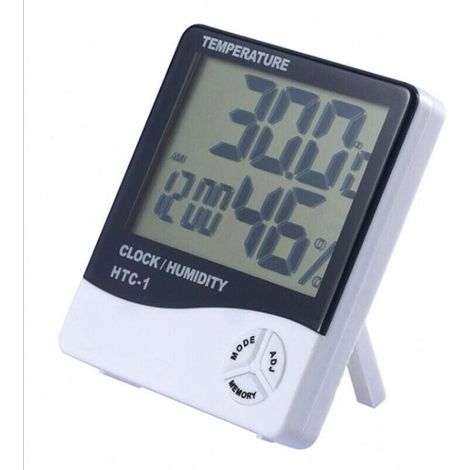 Mobilier D'Intérieur Horloge Humidimètre Numérique Thermomètre Intérieur Lcd Hygromètre Température Réveil , Htc-1 Langray
