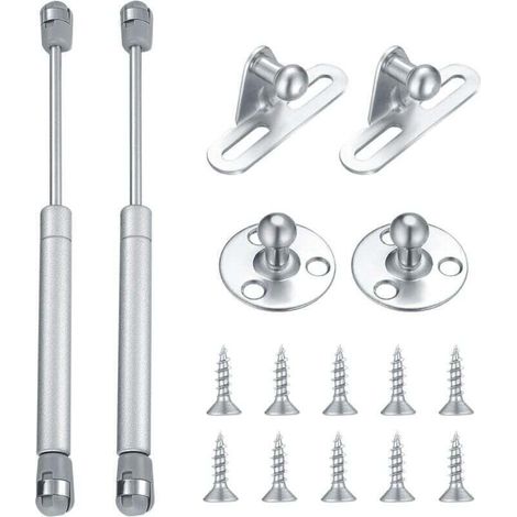 Lot De 2 Vérins À Gaz Hydrauliques - 100 Nm/10 Kg - Raccords À Ressort De Compression - Charnières À Fermeture Douce - Pour Porte De Meuble