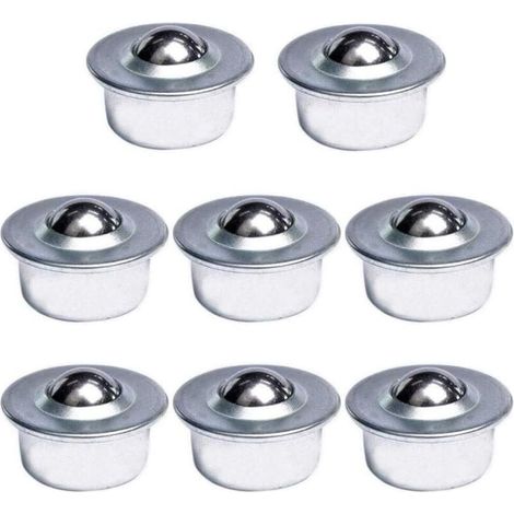 Lot De 8 Roulettes À Roulement À Billes – Diamètre 5/8' – Charge Max 15kg – Acier Au Carbone – Rotation 360° – Pour Systèmes De Transport