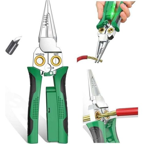 Pince À Dénuder 8 En 1 Avec Fonction De Mesure De L'Électricité - Pince À Dénuder Pour Couper Et Tirer Des Fils - Ciseaux Pour Gratter Et Presser