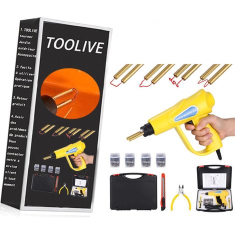 70w Soudage Plastique Machine, Kit De Réparation Soudeur Plastique Avec 600pcs Agrafes, Kit De Réparation De Pare-chocs De Voiture, Agrafeuse À Chaud, Soudeuse Plastique Machine A Souder(jaune)