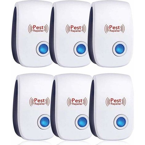 Répulsif À Ultrasons, Lot De 6 Pour Souris, Efficace Contre Souris, Rats, Mouches, Moustiques, Insectes Nuisibles, Araignées, Cafards, Sûr Et Non Toxique