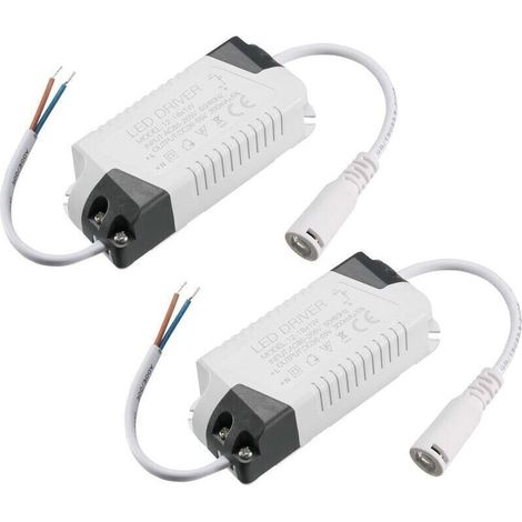 Driver Led 12-18w Courant Constant 300ma Haute Puissance Ac 85-265v Sortie 36-65v Dc Connecteur Alimentation Externe Led Plafonnier Transformateur 2pcs