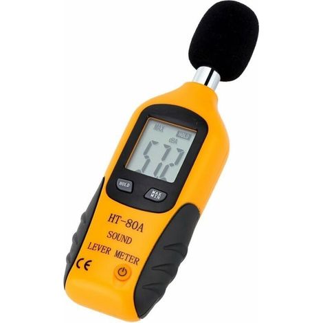 Sonomètre Numérique 30-130dba – Décibelmètre Professionnel Avec Écran Lcd Rétroéclairé – Précision +/- 1.5db, Alimentation 9v Incluse
