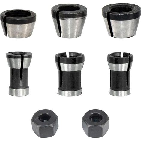 Mandrin De Pince De Routeur 6.35/8mm - Adaptateur Convertisseur Pour Fraise À Bois (8 Pièces)