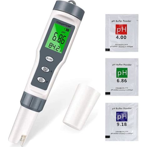 Testeur Ph Mètre, Testeur Ph Piscine Électronique 3-en-1, Tds Mètre Température, Testeur De Qualité De L'Eau Avec Écran Lcd Et Précision De Lecture, Pour Piscine, Aquarium